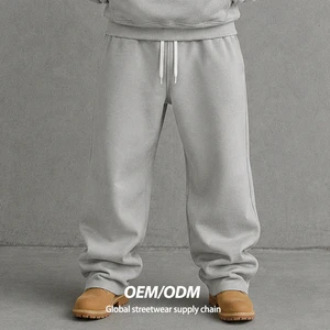 Direct Supply Minimalist Loose Fit Lounge Sweatpants Elastic Drawstring Waist Solid Color Baggy Casual Streetwear Men Pants