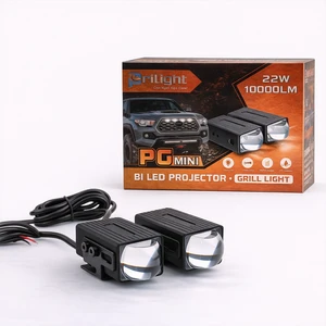 Prilight LED Car Grill Light 3000K 6000K 22W Car Spotlights High Low Beam Matrix Led Grille Lights Biled Projector Lens