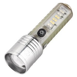 Fluorescent Torch Light 3led White Laser Strong Light Rechargeable Portable Multifunctional Telescopic Zoom Tactical Flashlight