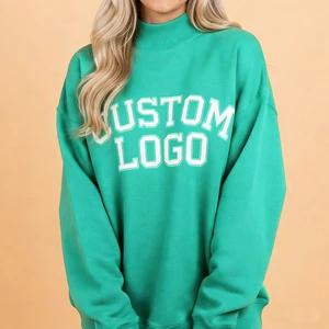 Hot Trending Blank Women Mock Neck Pullover High Elastic Comfort Casual Tops