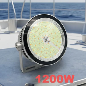 Hot 1200W LED Fishing Lights Ocean Marine Float Fish Attract Squid Tuna Top Glow Cyan Green LED Fishing Lights Lamp for Boat