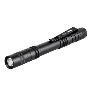 Portable Aluminum Alloy Mini Flashlight IP65 Waterproof LED Tactical EDC Camping Pocket Penlight with Penholder 200 Lumens