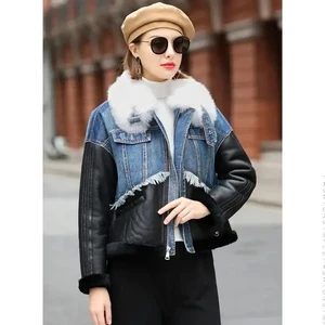 High Premium High Quality Fashionable Women's Custom Washed Denim Jeans Jacket Autumn Winter Vintage Style OEM Service