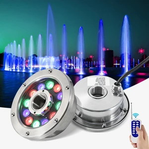 IP68 Waterproof High Power Stainless Steel RGB DMX Music Dancing Landscape Swimming Pool Fountain Underwater Led Light Dimmable