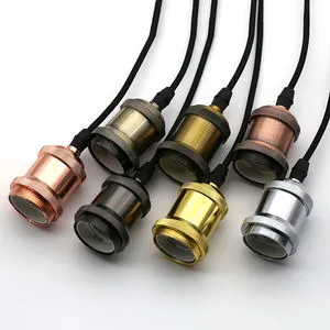 E27 Screw Bulb Light Socket Aluminum Lamp Holder for DIY Pendant Light Fittings Lamp Bases