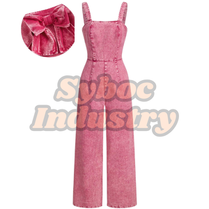 Wide Leg Overall For Women's Stylish Light Wash Denim Tears Pant Bib Overall Jumpsuit For Casual Summer Dresses