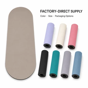 Private Label PU Rubber Pilates Workout Mat 183x68cm Capsule Shape Non Slip Sweat Absorbent Yoga Exercise Mat Wholesale Factory
