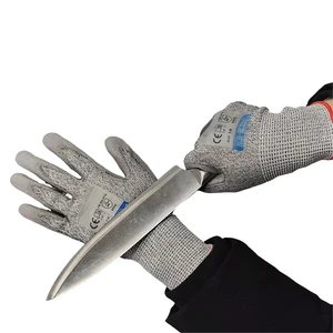 Leavel 5 Anti-cut HPPE Glove Gray Food Kitchen Use High Temperature Smooth Fingers Cut Resistant General Purpose