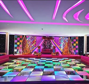 2025 Magnetic Led Dancing Floor Disco Digital Video Wedding Party 3D Infinity Mirror Led Piso Portable Dance Floor for Wedding