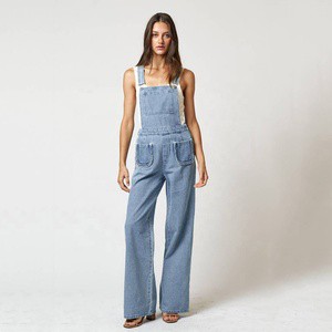 Work Wear Spring Fashion Design Washed Denim Jeans Overall Rompers Jumpsuits for Women 2023