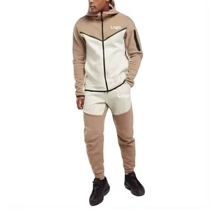 Plain Zipper Tracksuit Men Sportswear Comfortable Casual Stylish Outfit Durable Everyday Wear Fashion Two Piece Suit