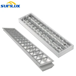 High Brightness T8 2x4' 1x4' Grille Light Fixture Iron Diffuser 6000K Daylight 100lm/W 50000h LED Office/Classroom Lighting