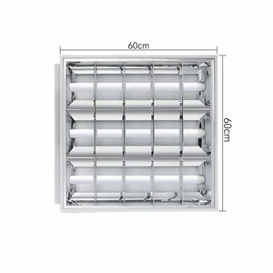 High Quality T8 Led Fluorescent Tube Fittings 2FT 3x18W 60CMx60CM G13 Recessed LED Grille Lamp Fixture for Indoor Use