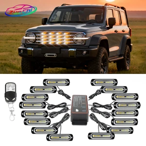 New Led Grill bar Light Car Grille Light Wireless Remote Control Waterproof LED Daytime Running Light for Global Vehicle Models