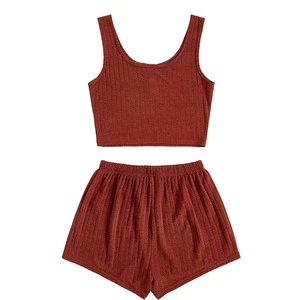 Women's Solid Fashion Slim Crop Top Vest Camisole Basic Strappy Built-In Bra Casual Style Breathable Seamless Knitted Buttons