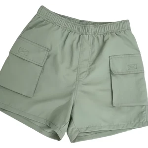 Men's Beach Shorts Woven Elastic Waist Polyester Swim Trunks Solid Pattern