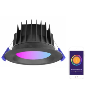 Smart Down Light Black Saa Dimmable Wifi Alexa Google Home Voice Control AmbientLight Remote Control Switch Hotel Spot Downlight