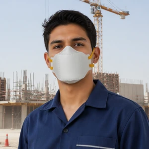 FFP2 Disposable Respirator Mask CE Certified 3-Layer Non-Woven Fabric Adjustable Nose Clip Customizable Flat Pattern Folding