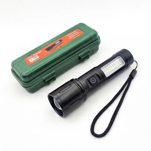 Aluminum Alloy Type-C Rechargeable EDC Flashlight With COB Side Light for Industrial Work Automotive Repairing Camping LED Torch