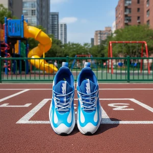 The Rad Black Geleza Runner Eco-Print Polyester Kids Running Shoe Cushioned Midsole Rubber Outsole China