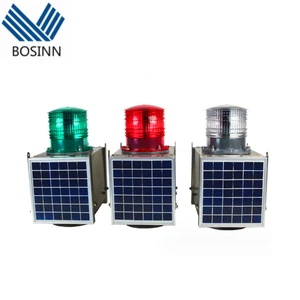 Tower Aircraft Warning Lamp Solar Powered Led Aviation Obstruction Light with GPS Stern Allround Starboard Approach Lamp