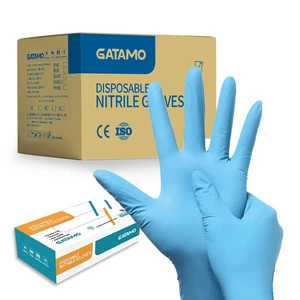 For SN014 Wholesale Powder Free Nitrile Gloves 100pcs 3.5mil 4mil 5 Mil 6mil Resistant Safety Work Blue Disposable Sizes
