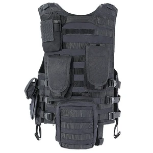 Double Safe Custom RTS Black Other Personal Defense Equipment Polyester MOLLE Armor Security Safety Tactical Vest for Men