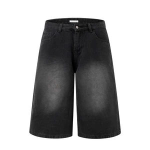 New Arrival Summer Mid Knitted Light Wash Vintage Straight Men's Casual Denim Shorts Youth Outdoor Holiday Wear