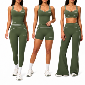 Custom Women Yoga Two-Piece Fitness Set Breathable Yoga Pilates Training Gear Seamless Skin-Friendly Elastic Solid Yoga Set
