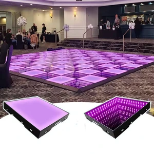 Portable 3D LED Dance Floor with Twinkling Starlight Lighting Outdoor/Indoor Plexiglass Acrylic 2ft X 2ft Remote Control Parties
