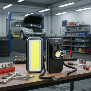 Work Light Floodlight Flashlight Built-in Battery Power Display Car Repair Emergency Lamp Magnetic Pickup Tool Light