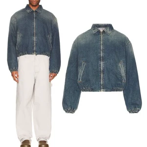 Wholesale High Quality Customized LOGO OEM Service Vintage Breathable Blue Wash Men Denim Jackets