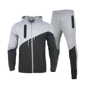 Solid Full Zip Sportswear Jumpsuit Casual Sports Tracksuit Set Printed Plus Size Jogging Suits Fleece Breathable Quick Dry Men's