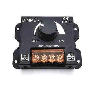 LED Hard and Soft Light Strip Light with DIMMER Brightness Regulator 12V/24V 30A DIMMER Knob Switch