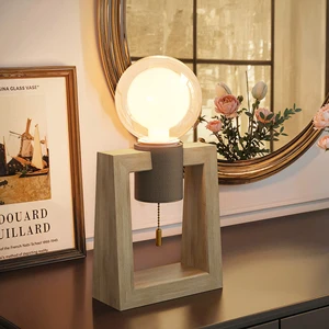 Natural Bamboo Design E26 Bamboo Table Lamp with Clear Dual Bulb Ideal for Library Lighting Soft Lighting for Relaxing Space
