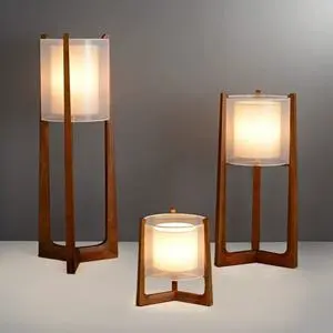 Premium Fabric & Solid Wood Floor Lamp - Vintage Creative Standing Light for Living Room, Bedroom, Study and Bedside