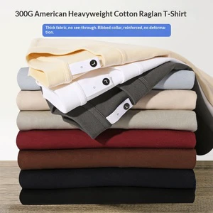 Heavyweight American 300g Pure Cotton Vintage T-shirt Men's Women's Solid Color Loose Blank T-shirts