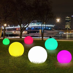 Rts Waterproof LED Illuminated Pool Light Rechargeable Floating Swimming Pool Light up Ball Decorative Outdoor Pendant Led Ball