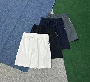 Quick Dry Athletic Shorts Breathable Running Bottoms with Elastic Waist Drawstring Zipper Pockets for Gym Training Activities