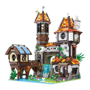 Cross-border 89148 ABS Plastic DIY Toy Building Block Street Scene Series Medieval Inn Model Boys Assembly Brick Toy