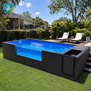 Luxury Glass Window Above Ground Pool Custom Fiberglass Swimming Pool Prefab Outdoor Endless Pool for Villa Backyard