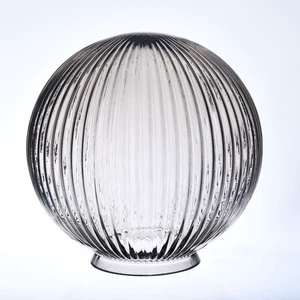 Ribbed Glass Globe Light