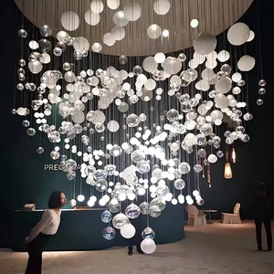 Hot Sale Design Art Style Bubble Glass Hotel Home Decorative Ceiling Led Luxury Custom Chandeliers Hanging Lamp