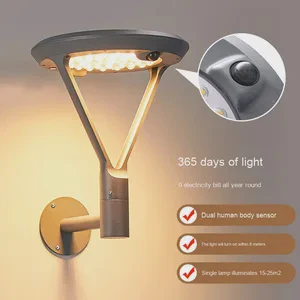 Dual Intelligent Infrared Sensor LED Light Waterproof Solar Outdoor Wall Lamp Human Body Detection for House Garden Courtyard