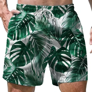 Men’s Sublimation Flamingo Print Swim Shorts Quick Dry Beach Trunks with Drawstring Summer Holiday Swimwear for Pool or Surf