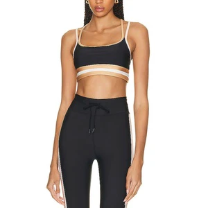 Contrast Color Yoga Tops Ladies Activewear Yoga Bra Women Hollow Back Exercise Wear Black and White Yoga Set for TraIning