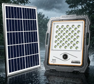 Solar Security Flood Light with Camera 236x2835 LEDs Radar Sensor Motion Detection 40W Panel 30AH LiFePO4 IP65 Outdoor Wall Lamp