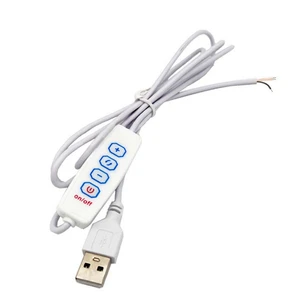 5V USB Mini 3 Key Brightness LED Inline Dimmer Switch for Single Color LED Strip Light