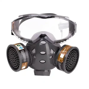 Hot Sale Silicone Respiratory Mask With Safety Goggles Anti Chemical Gas Respirator