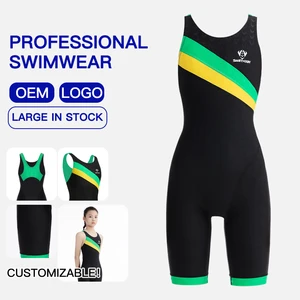 Factory Girls Mid Leg One Piece Swimsuit Sleeveless Competition Training Beach Swimwear Photos of Girls with Swimwear